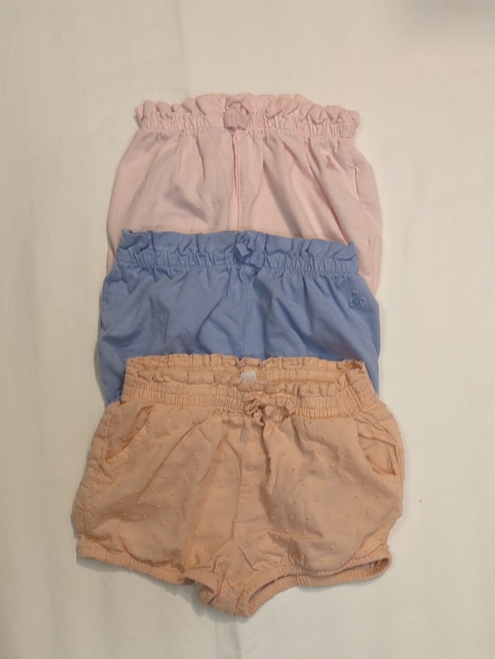 GAP Girls Pull-On Shorts Set - Light Pink, Pastel Blue, Peach